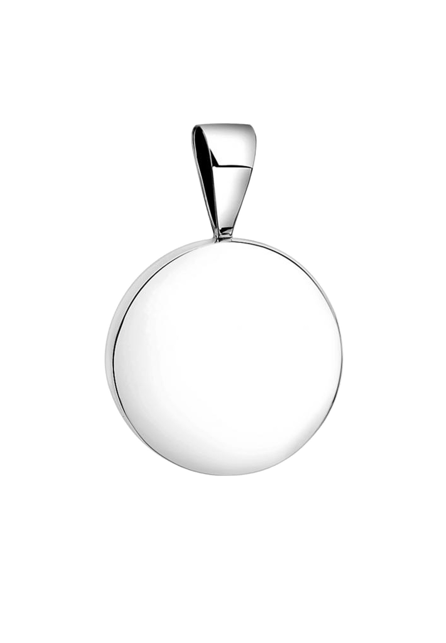 Nenalina Femmes plaquette pendentif rond mat en argent sterling 925