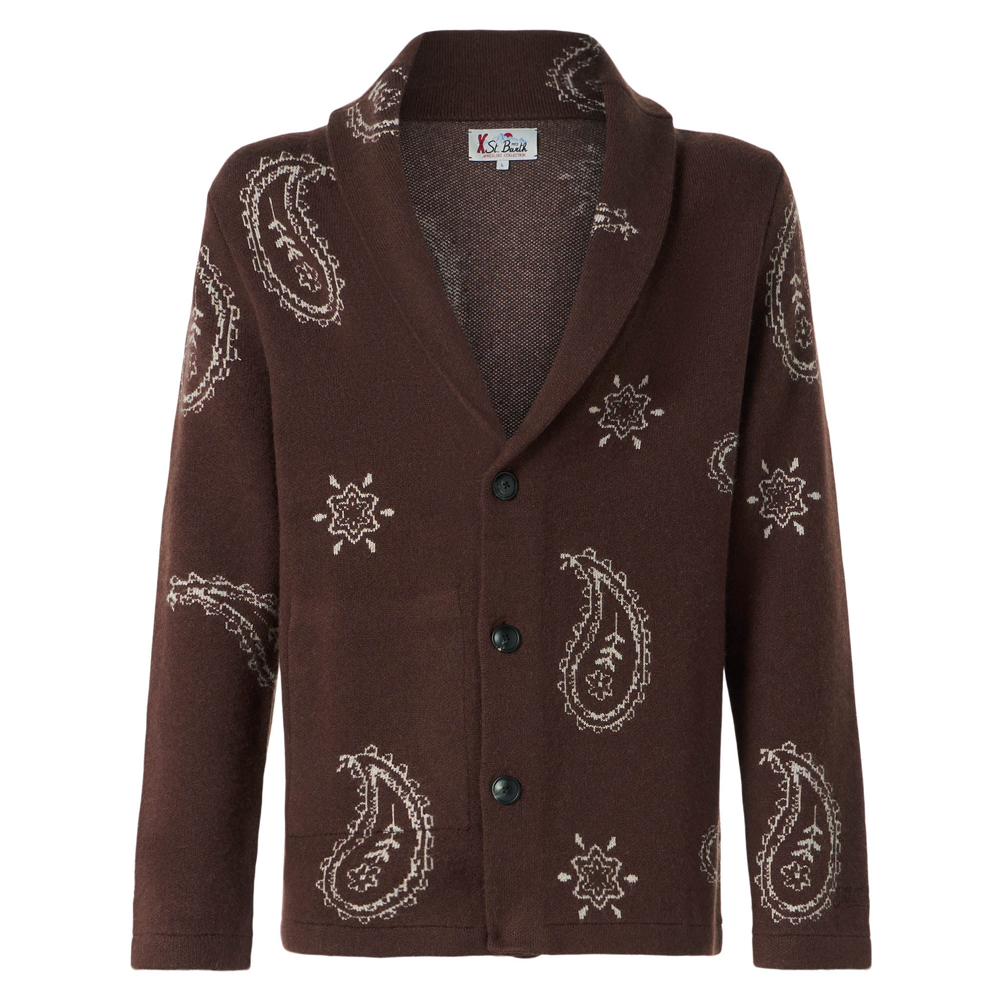 Chaqueta de punto para hombre con estampado paisley