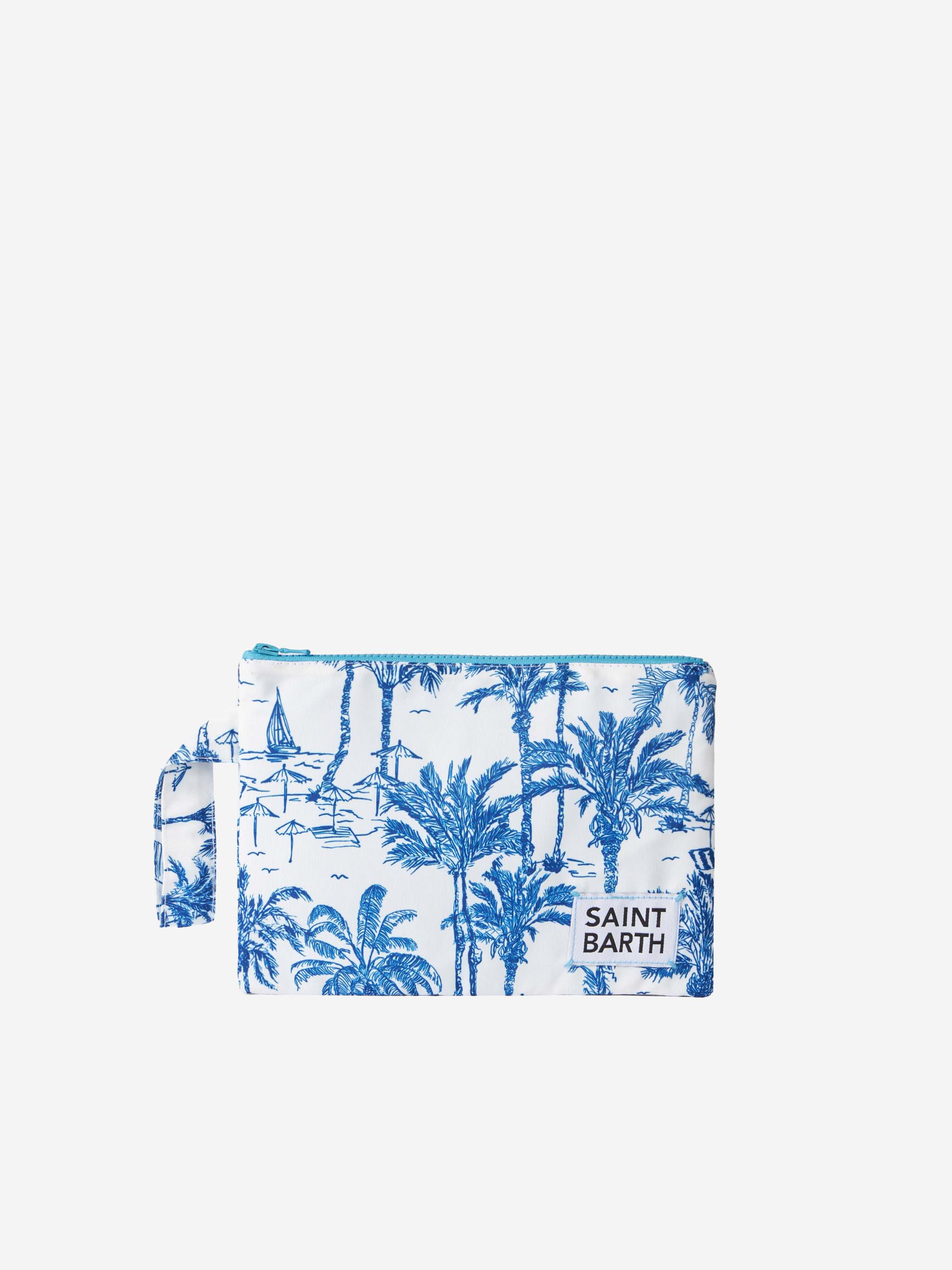 Pareasy nylon clutch tas met toile de jouy print.