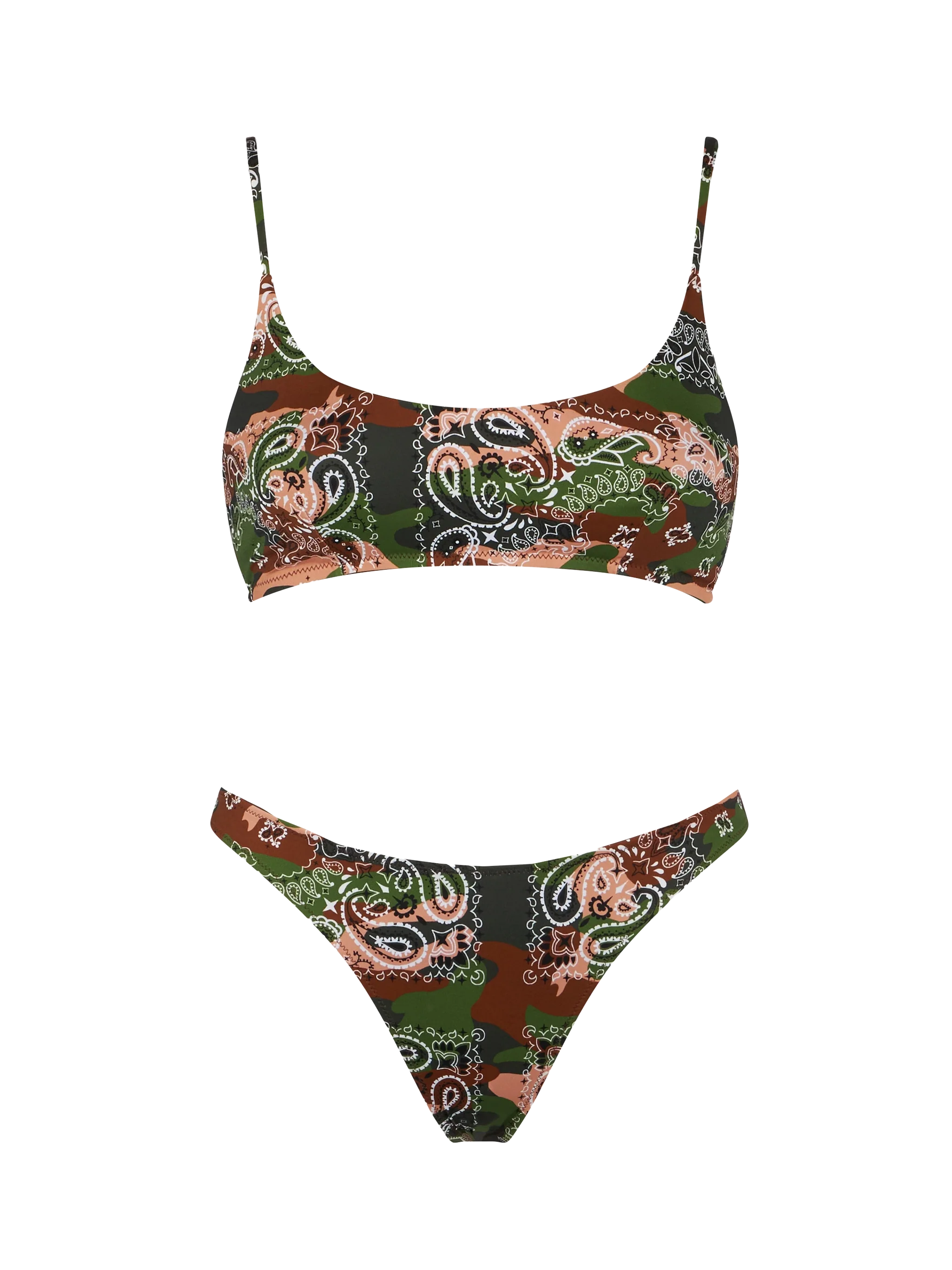 Bralette bikini voor dames met camouflage bandana print
