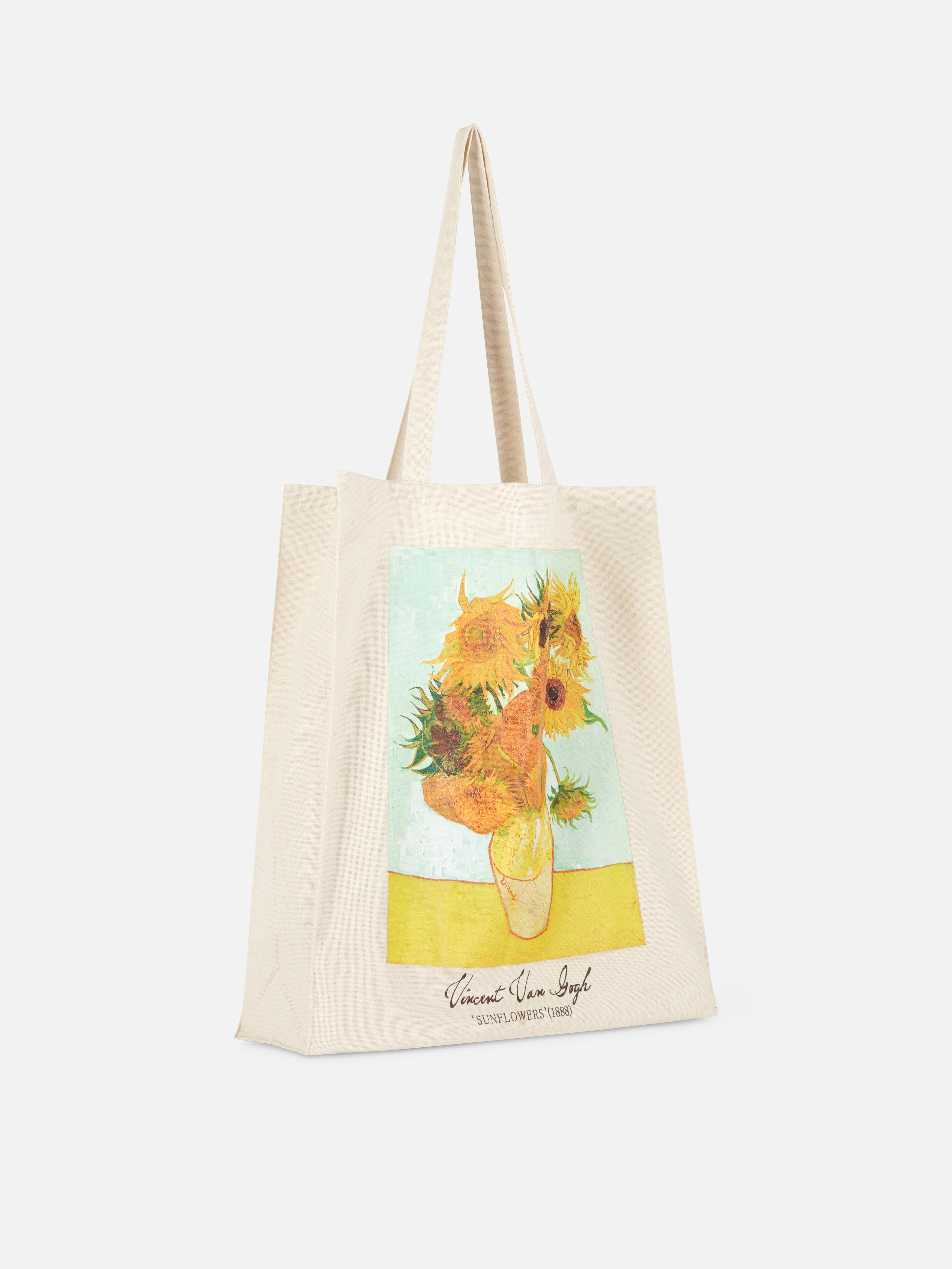 Geantă tote cu floarea-soarelui Vincent van Gogh Pune-ți accesoriile în centrul atenției cu această geantă Van Gogh din pânză
