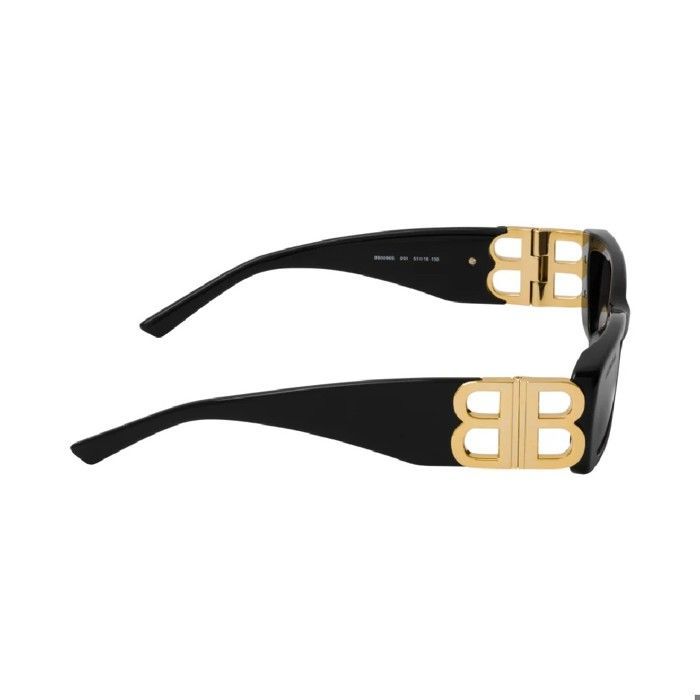 Sunglasses - Balenciaga - BB0096S - Black - Wraparound - Women's