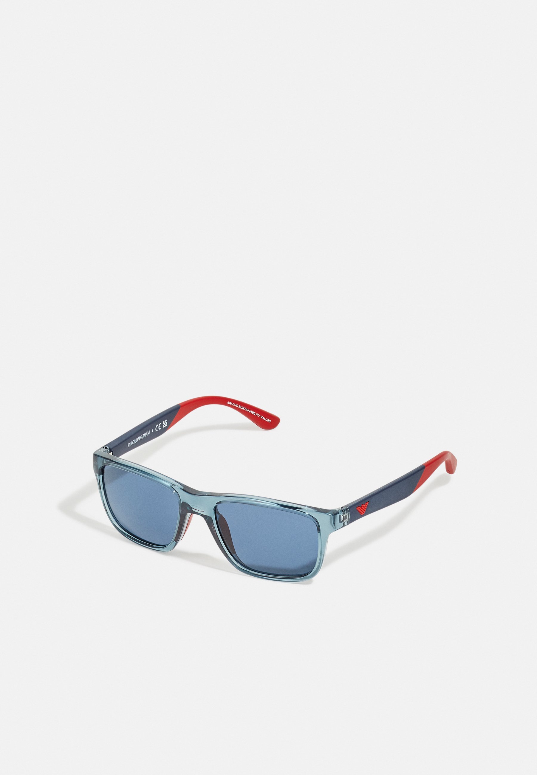 Óculos de sol Emporio Armani unissex para crianças de 7 a 10 anos - azul/vermelho