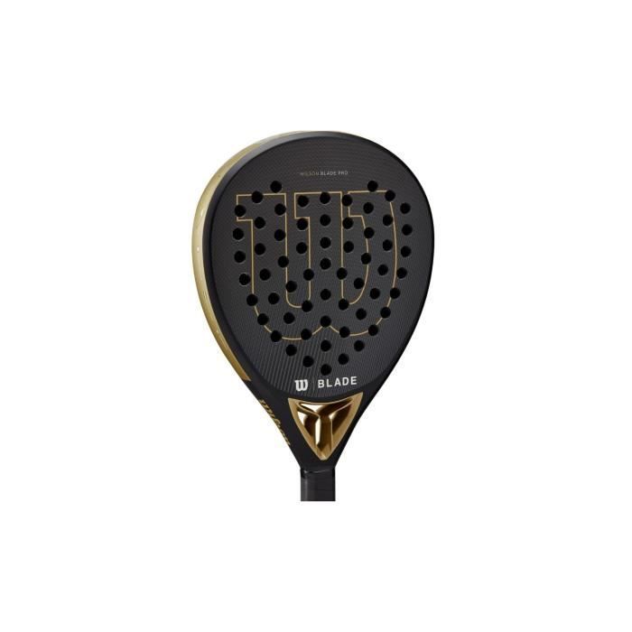 Pala de pádel - WILSON - BLADE PRO V2 - Negro/Oro - 365 g - CARA DE FIBRA DE CARBONO