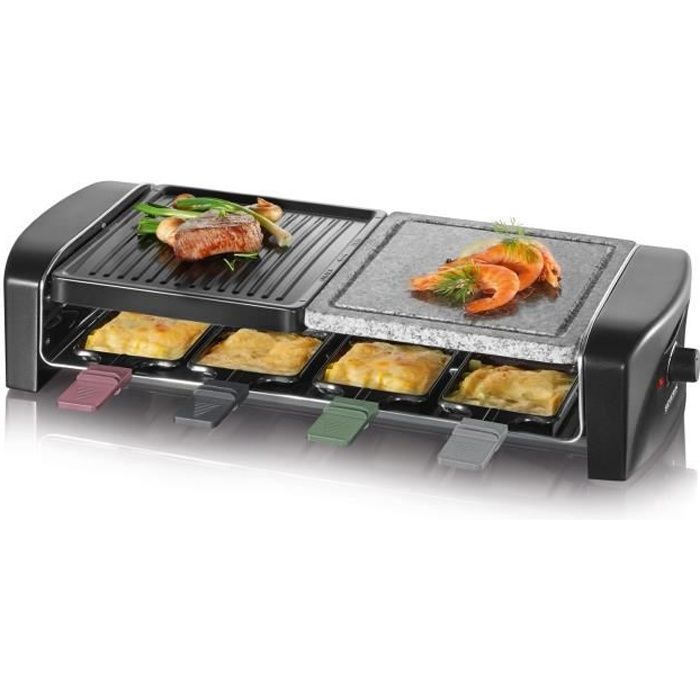 Griglia per raclette SEVERIN - RG9645 - Per un massimo di 8 persone - Piastre di cottura combinate - 1400W
