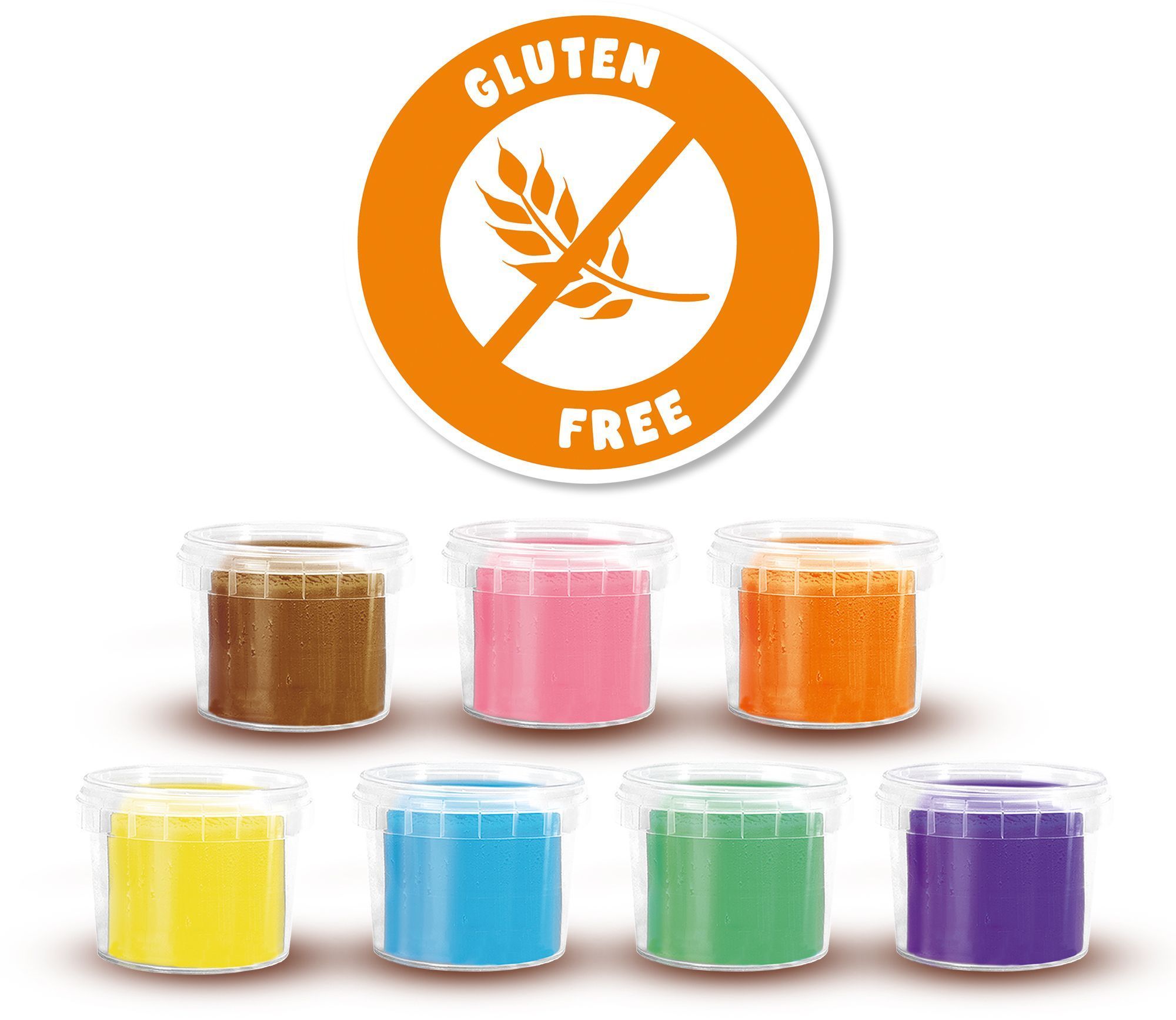 Giant Eco-Friendly Modeling Clay Kit (7 x 90g with tools) - SES Creative - Dough - Made in the Netherlands - Wooden roller - Age: 2+