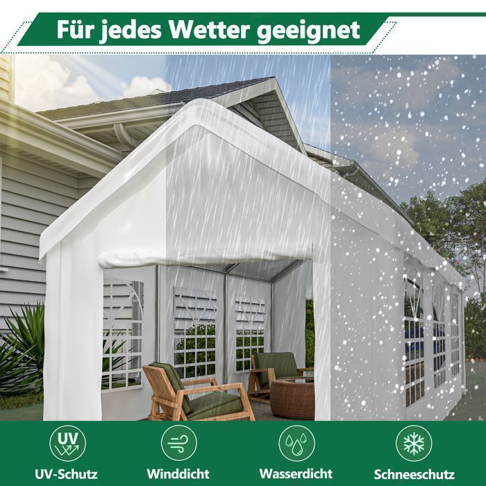 Garagetent - 3x6 m - Winterbestendig - Afneembare wanden - Afneembaar dak