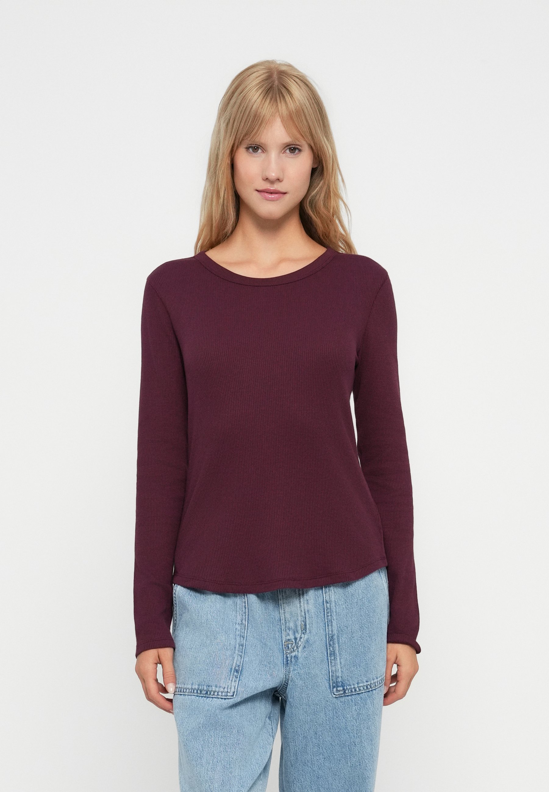 T-shirt gaufré GAP - Haut à manches longues - Rouge toscan