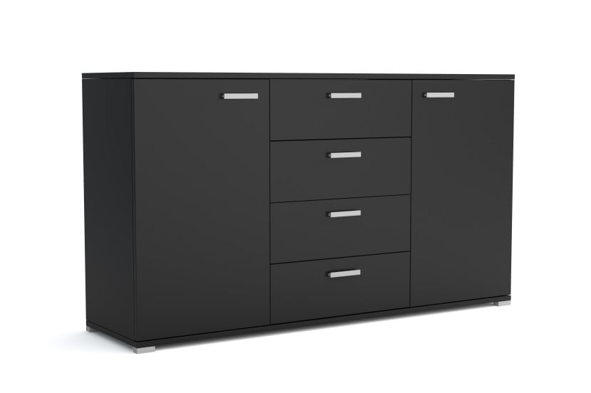 Komoda Brixton 150 cm Czarny nowoczesna