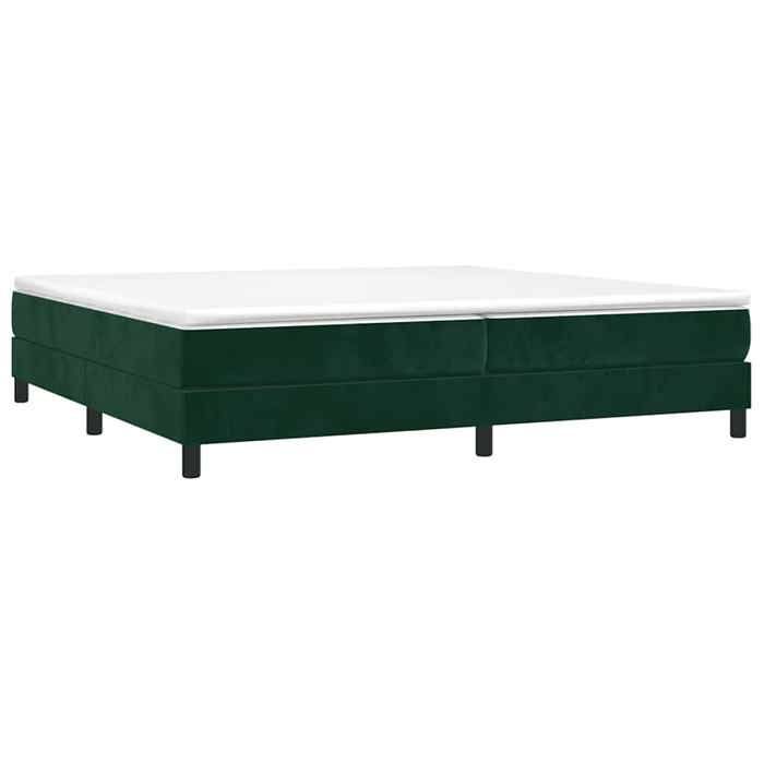 Cama de madera verde de 200 x 200 cm - Carga máxima 150 kg - Estructura de cama de muelles verde oscuro de 200 x 200 cm con tapizado de terciopelo 005_389688