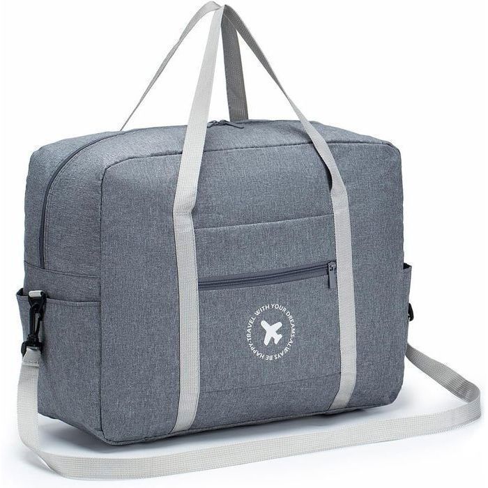 Bolsa deportiva plegable - HAUTSTORE - 45x36x20cm - Gris - Multiusos - Ideal para viajar