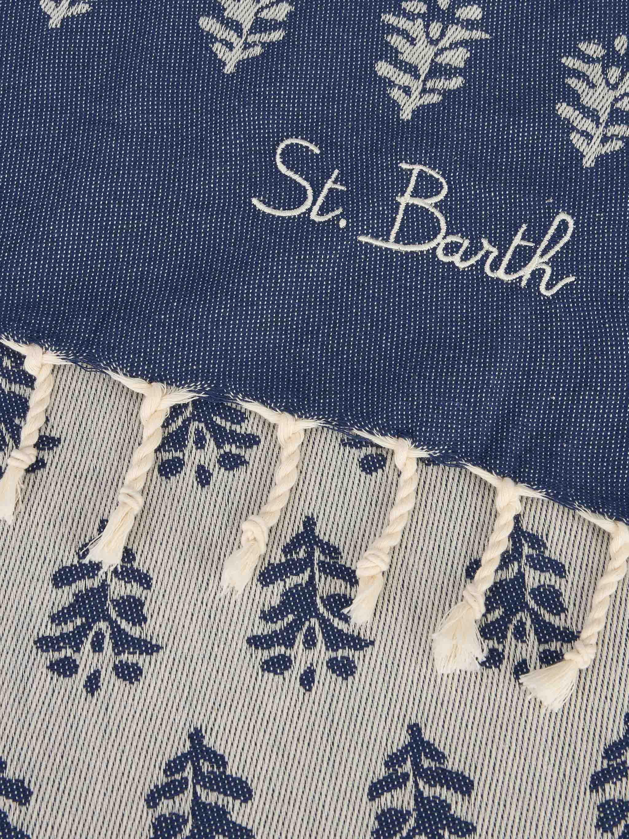 Indigo katoenen Fouta strandhanddoek