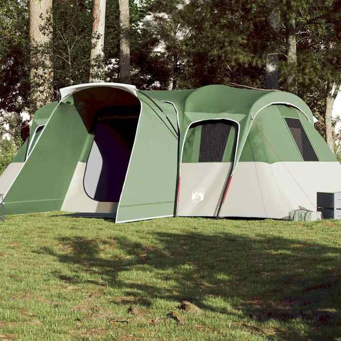 Tienda de campaña familiar tipo túnel impermeable verde vidaXL para 16 personas, tienda de campaña, refugio de camping, refugio de jardín, tienda de campaña, refugio 94707