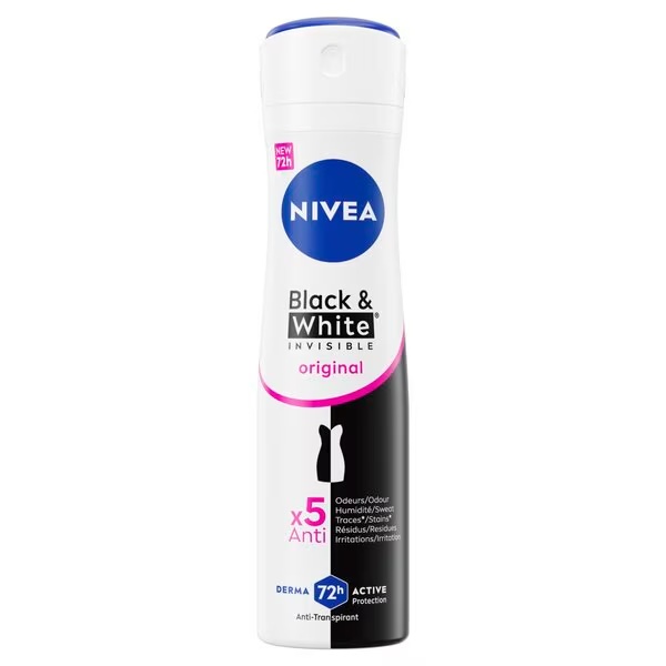 NIVEA Black & White Invisible Original антиперспирант спреј 150 мл