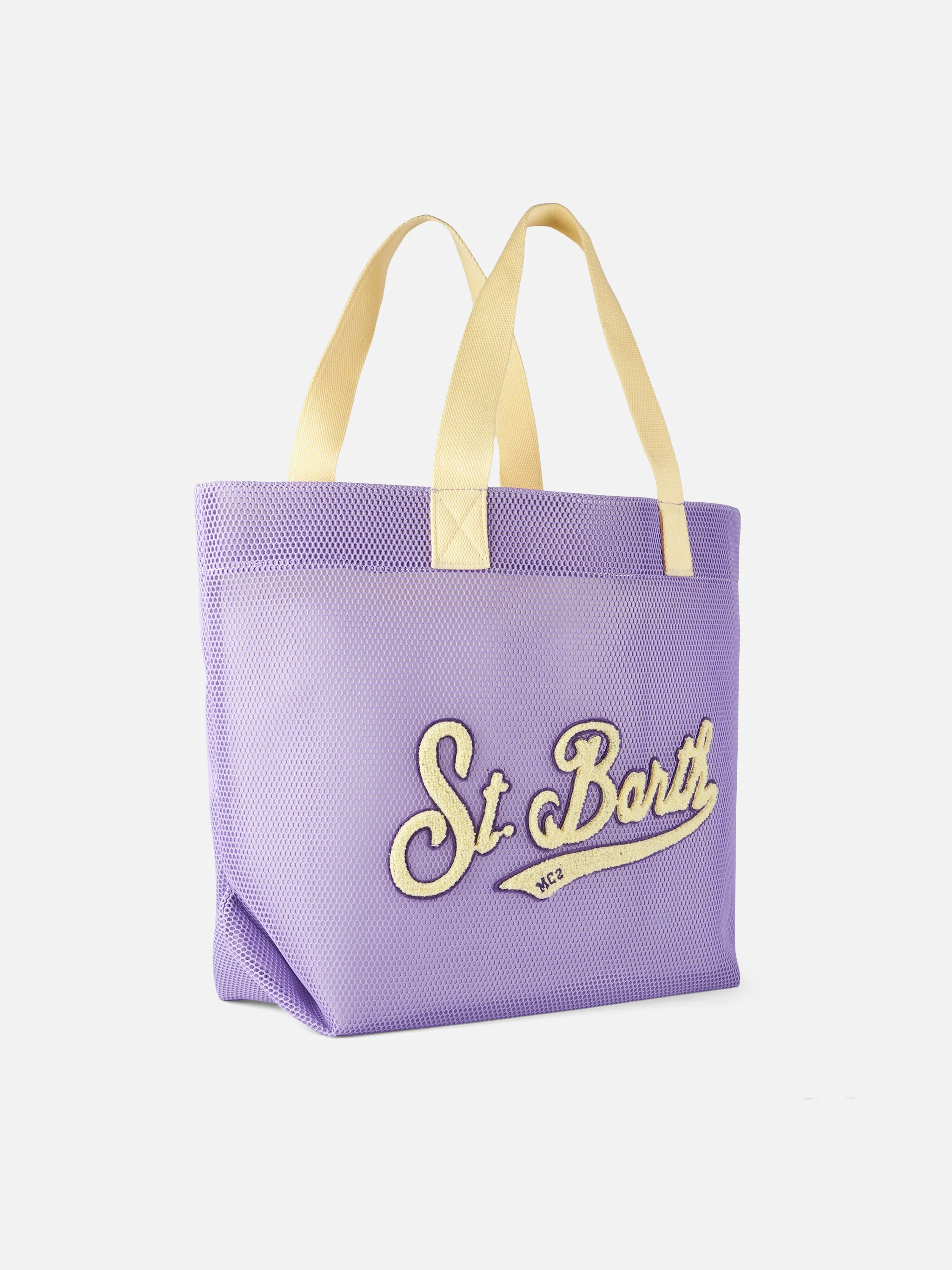 Paarse mesh draagtas met badstof patch | MELISSA SATTA SPECIA