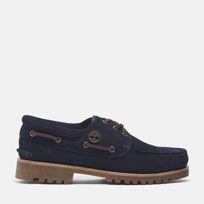 Scarpa da Barca Timberland® C.F. Stead™ Indigo                Suede Handsewn 3-Eye da Uomo in blu scuro