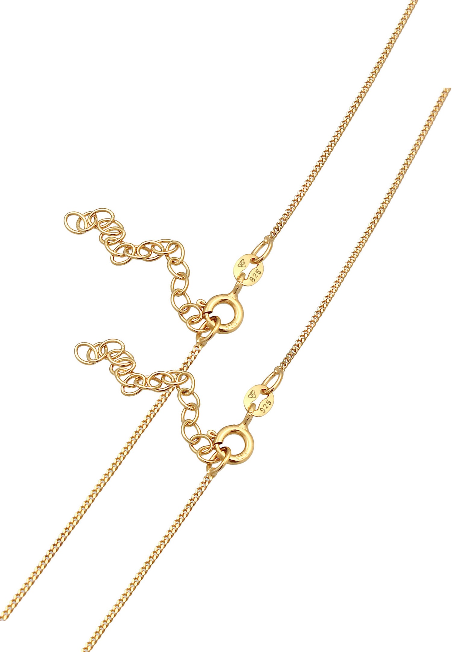 Elli Collier à couches pour femmes Pendentif plaque de tige Blogueur de tendance en argent sterling 925 plaqué or