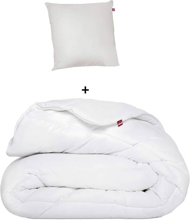 Juego de ropa de cama - Edredón blanco 140x200 cm - Almohada 60x60 cm - 2 piezas