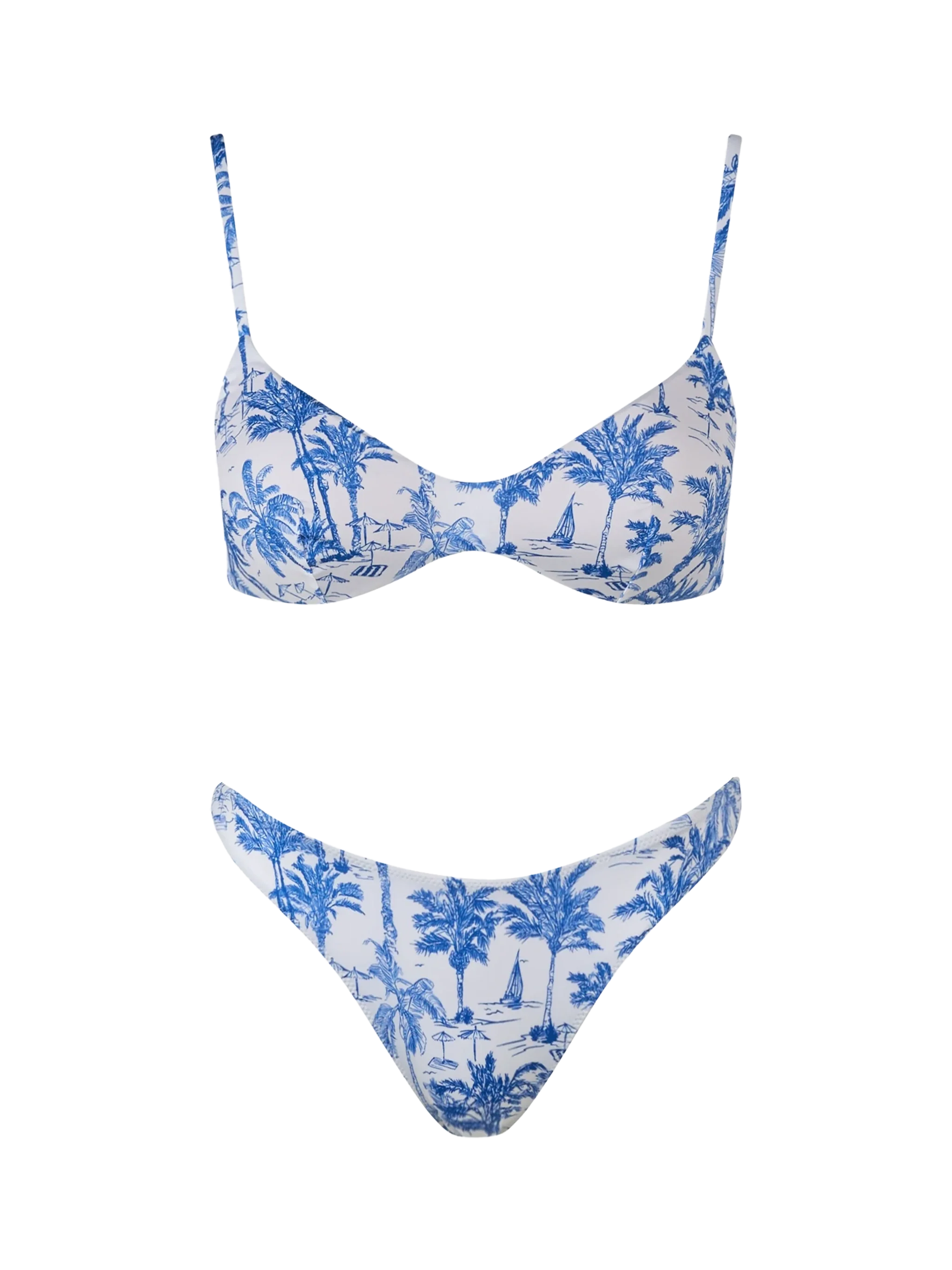 Bikini da donna een bralette scoop May Naomi toile de Jouy