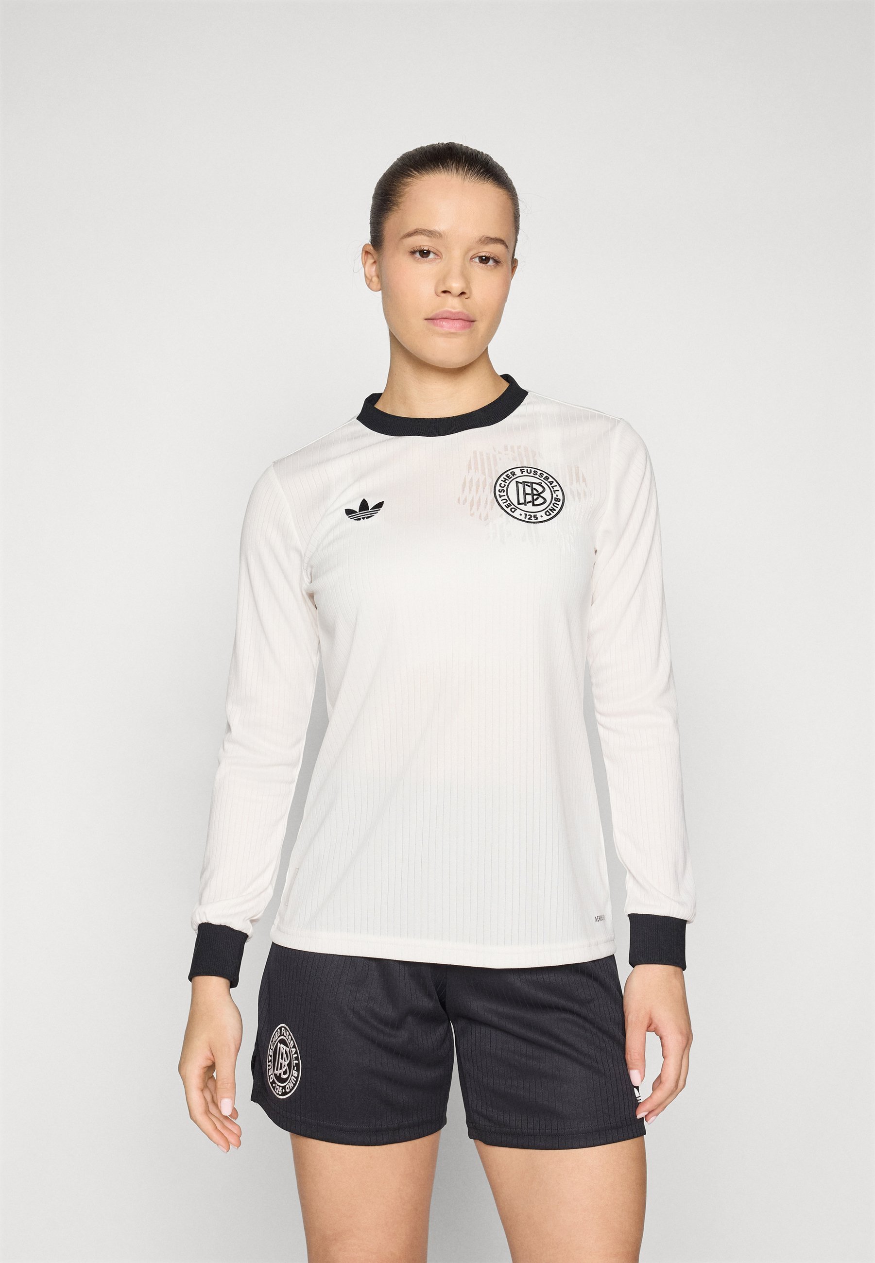adidas Originals DEUTSCHLAND DFB 125 ANNIVERSARY - Top met lange mouwen - wolkwit/zwart