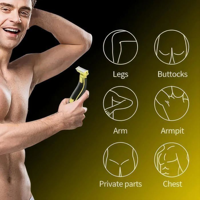 Rasoir électrique pour homme avec 4 Têtes Interchangeables, Tondeuse Barbe Hybride 360° , double rasage humide et sec