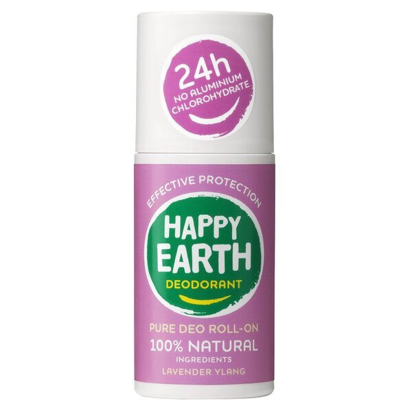 Dezodorant v valjčku Happy Earth 100 % naravni z vonjem sivke in ilang 75 ml