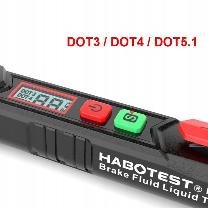 Brake Fluid Tester, Concentration Meter 0-4% DOT3 DOT4 DOT5.1 + Batteries