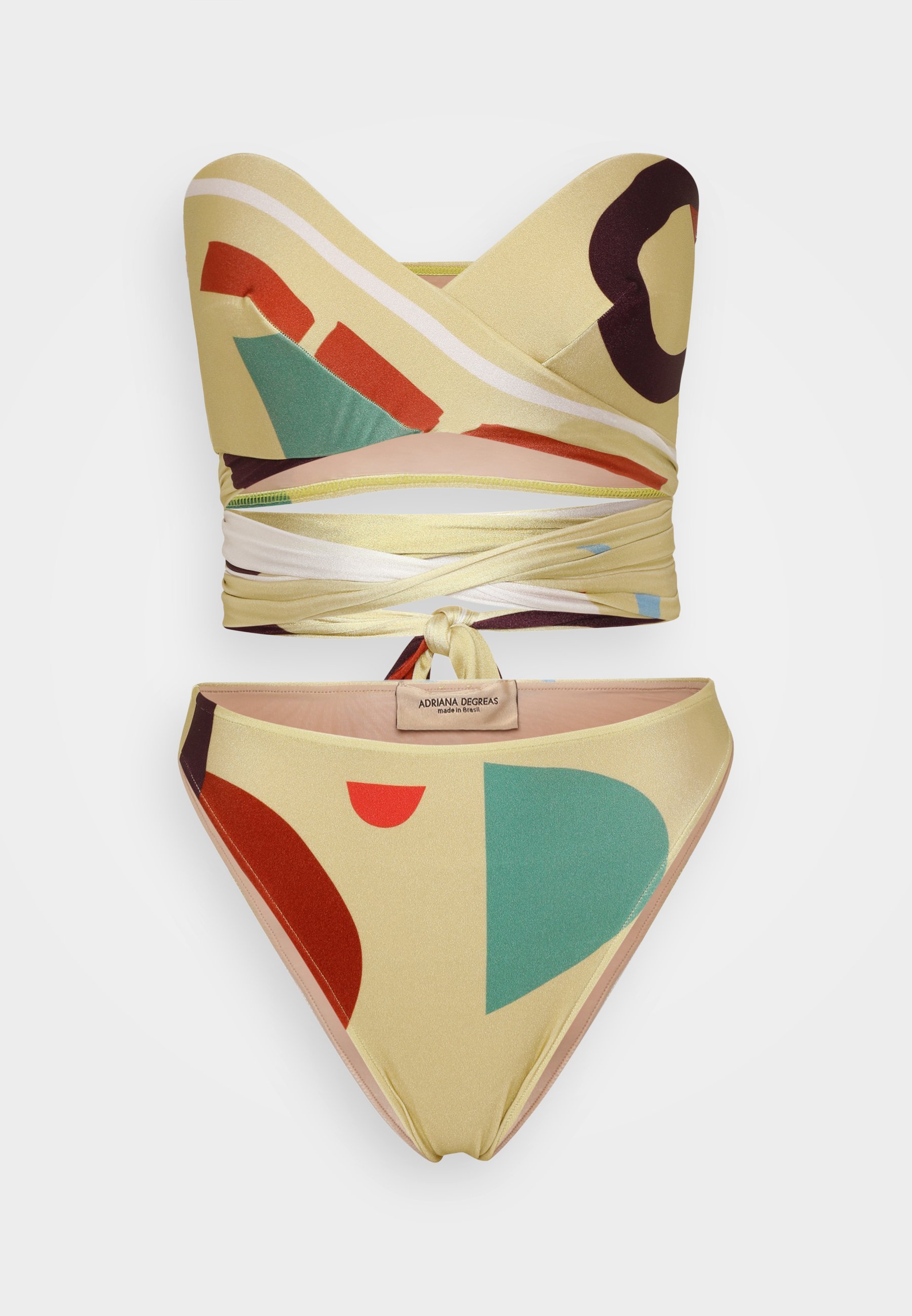 Bikini ADRIANA DEGREAS MODERNISM WRAP-ROUND HIGH LEG - color agrumi