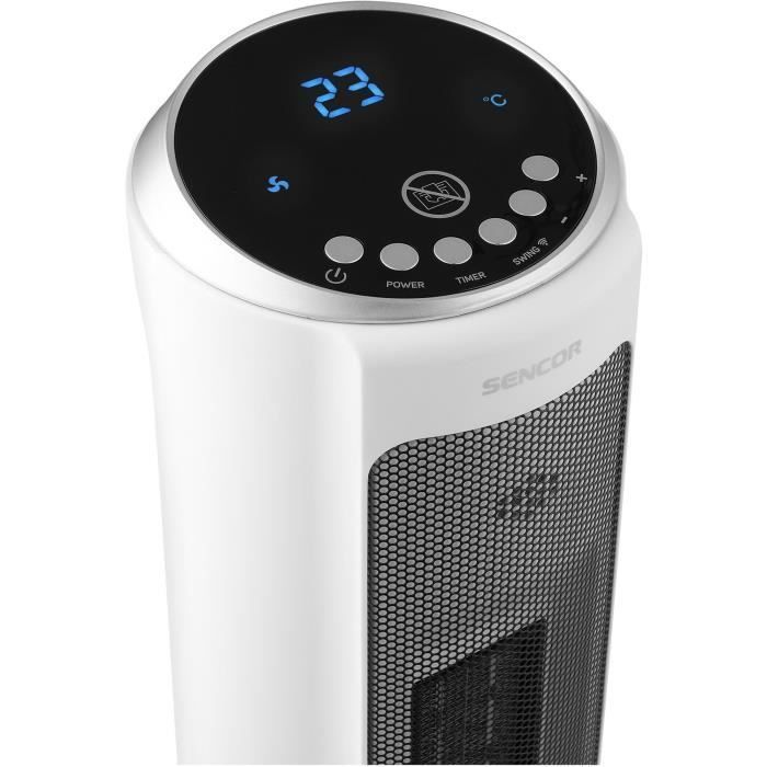 Ceramic tower radiator - SENCOR - SFH 8994WH - Up to 2000 W - 3 modes - 24 m² / 60 m³ - Remote control - White