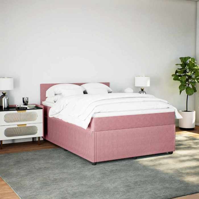 Struttura letto con materasso - Maison Exclusive - 140x200 cm - Velluto - Massimo relax