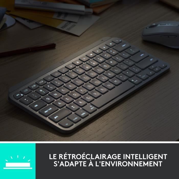 Teclado inalámbrico Logitech MX Keys Mini - AZERTY - Retroiluminado - Negro