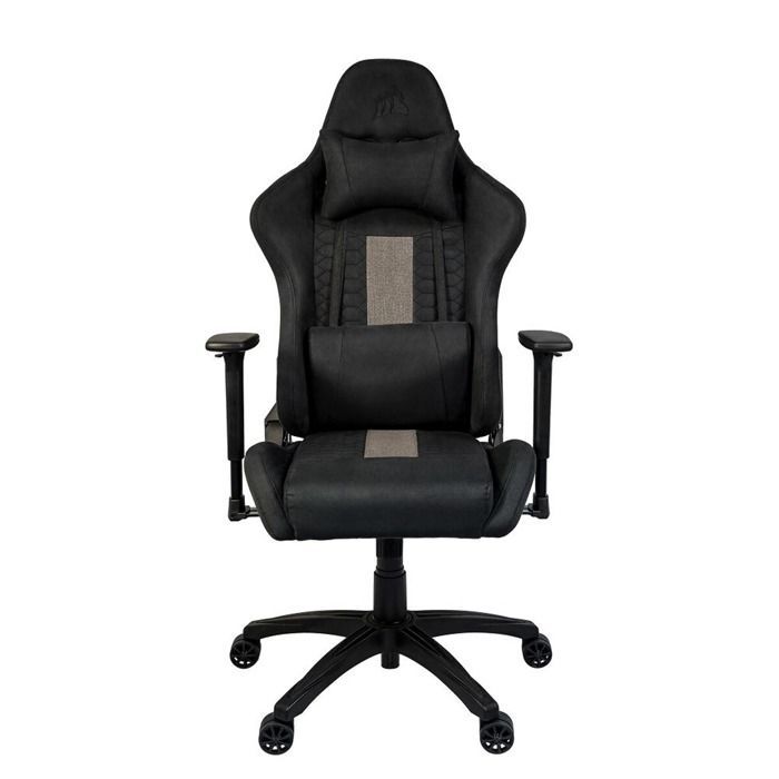 Sedia da gaming - CORSAIR - TC100 Relaxed Fabric - Grigio/Nero - Tessuto morbido - Braccioli 2D
