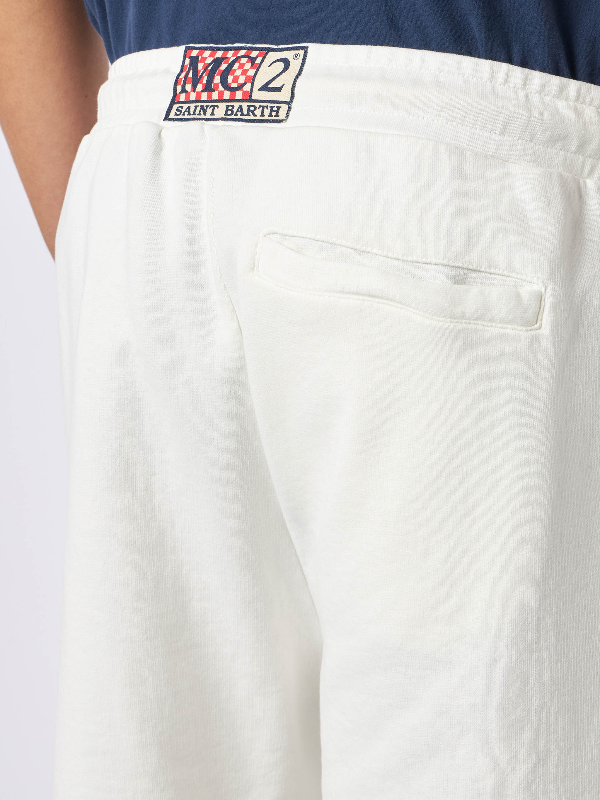 Witte katoenen Bermudashorts voor heren