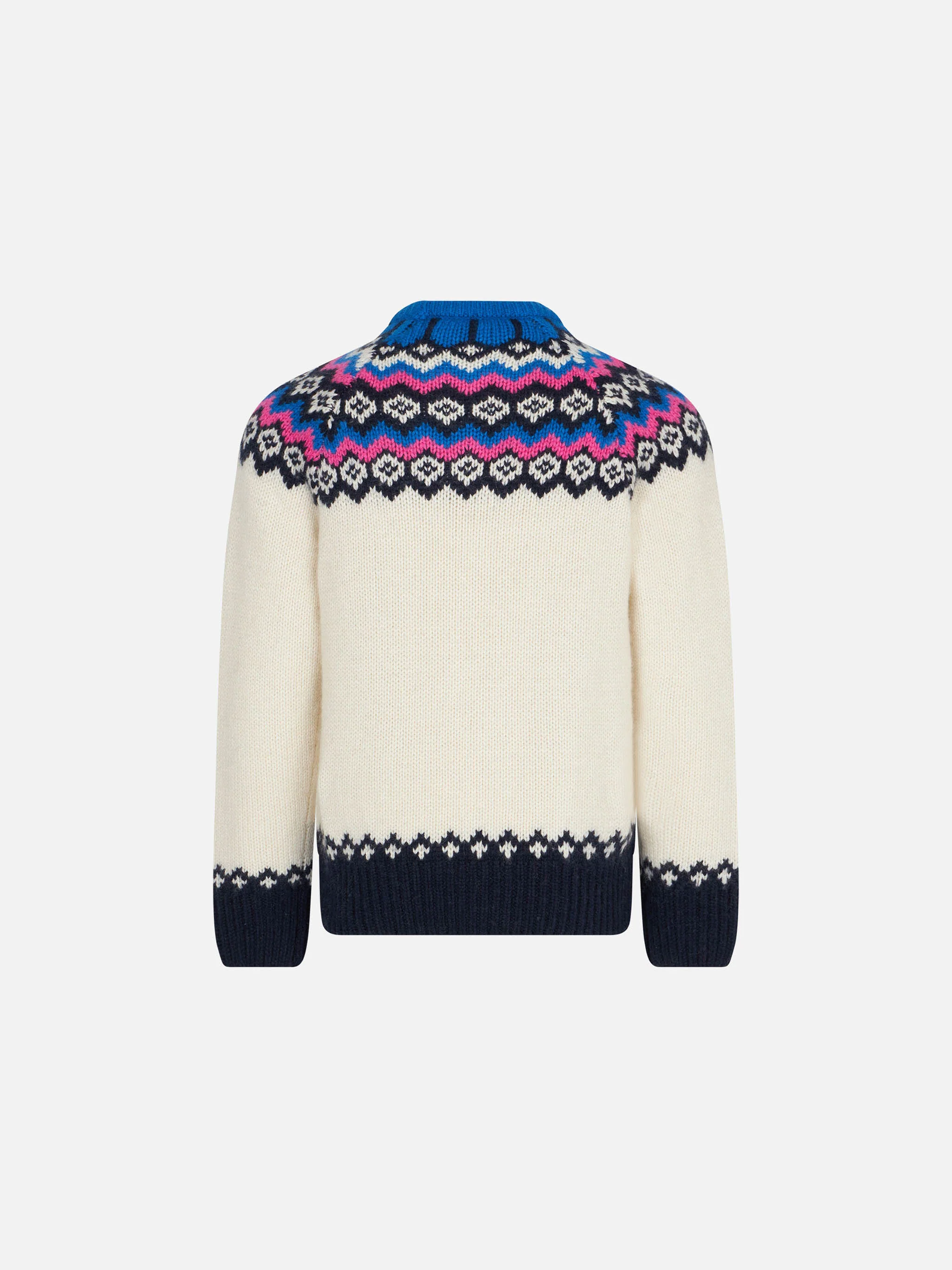 Maglione da bambina con fantasia jacquard nordica