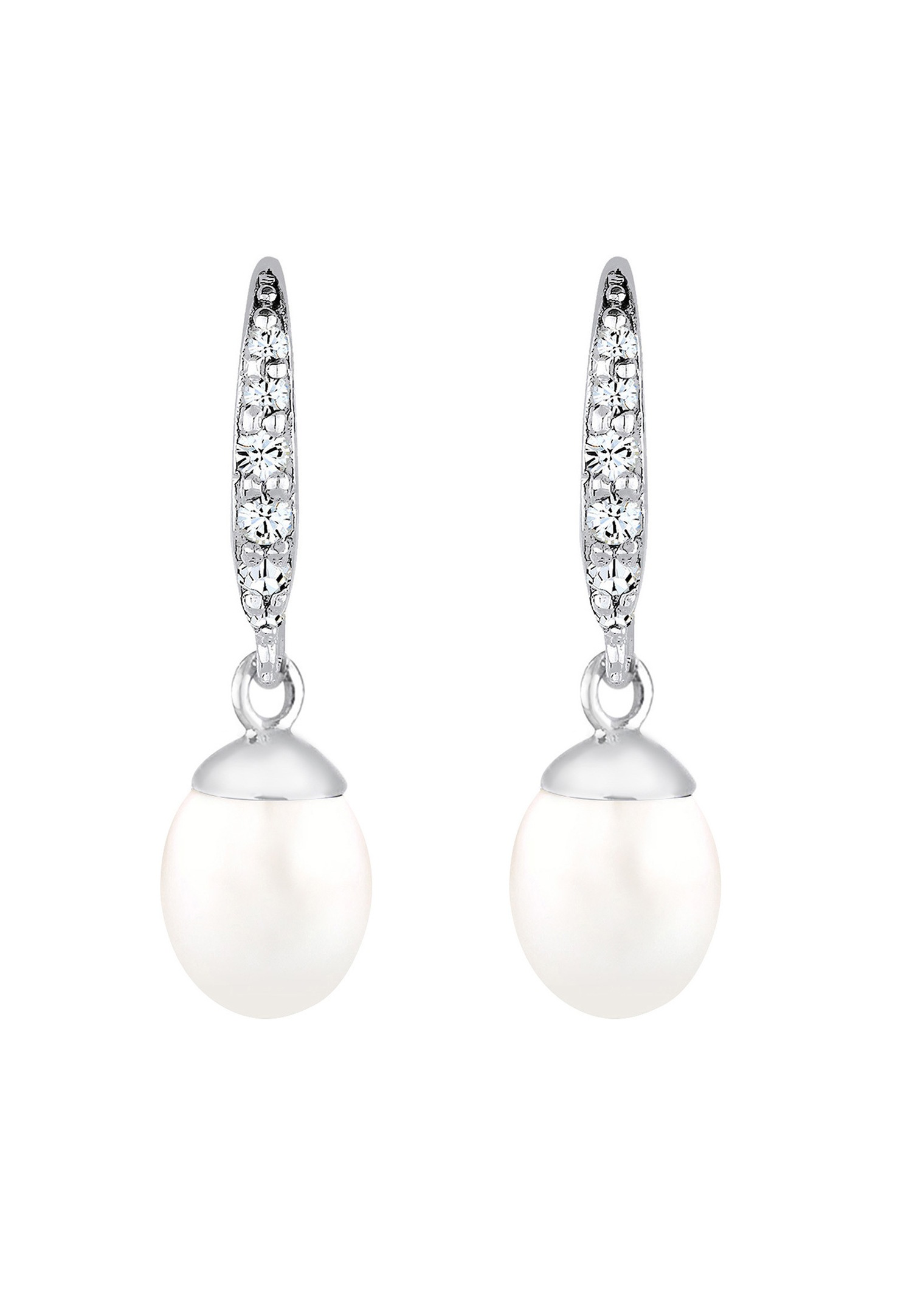 Elli Perles de culture d'eau douce Cristaux Argent
