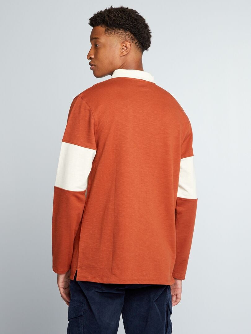 Polo de manga larga de punto +190 cm - MARRÓN