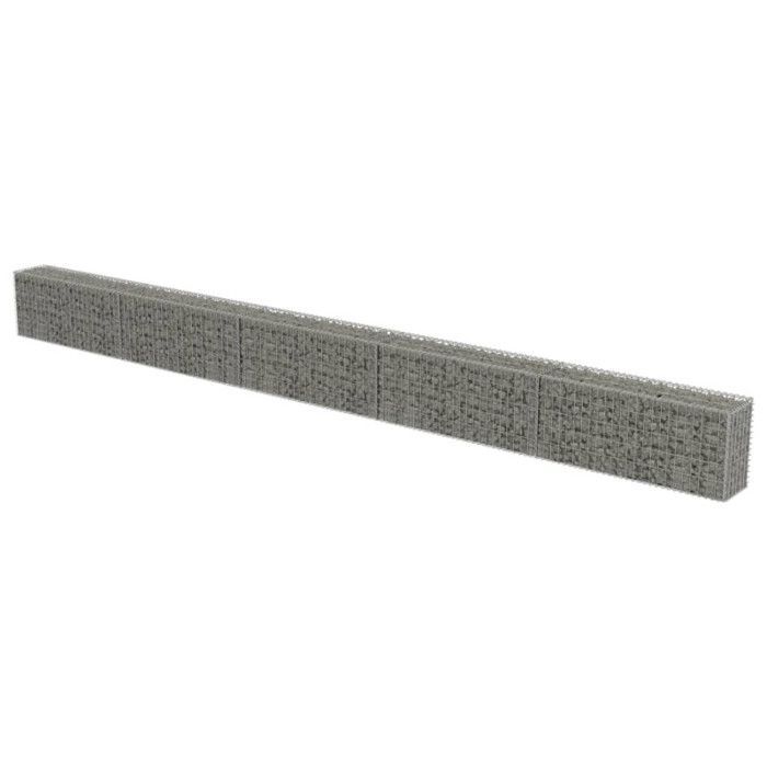 Muro de gaviones vidaXL con tapas de acero galvanizado 600x30x50 cm Terraza de jardín 143583