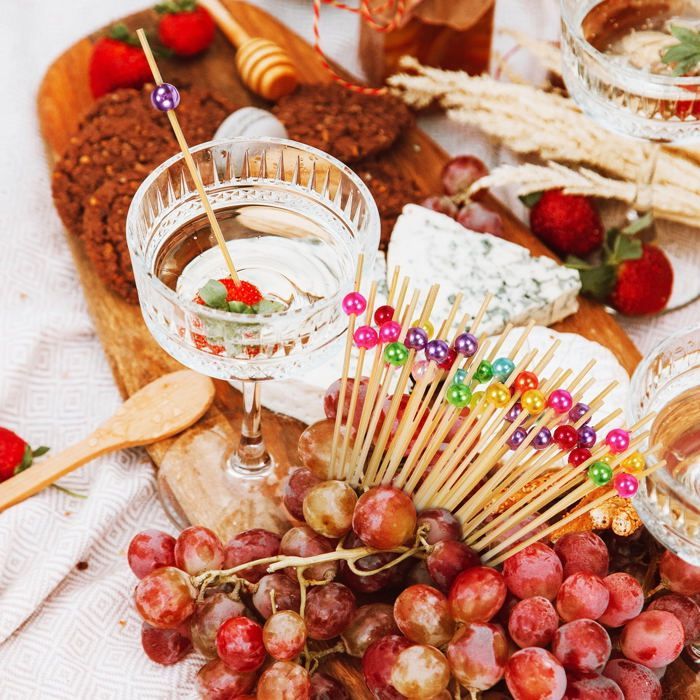 Barbecue Accessories - CUNEARY - Bamboo Skewers - 200 Pieces - Novelty Toothpicks - Disposable
