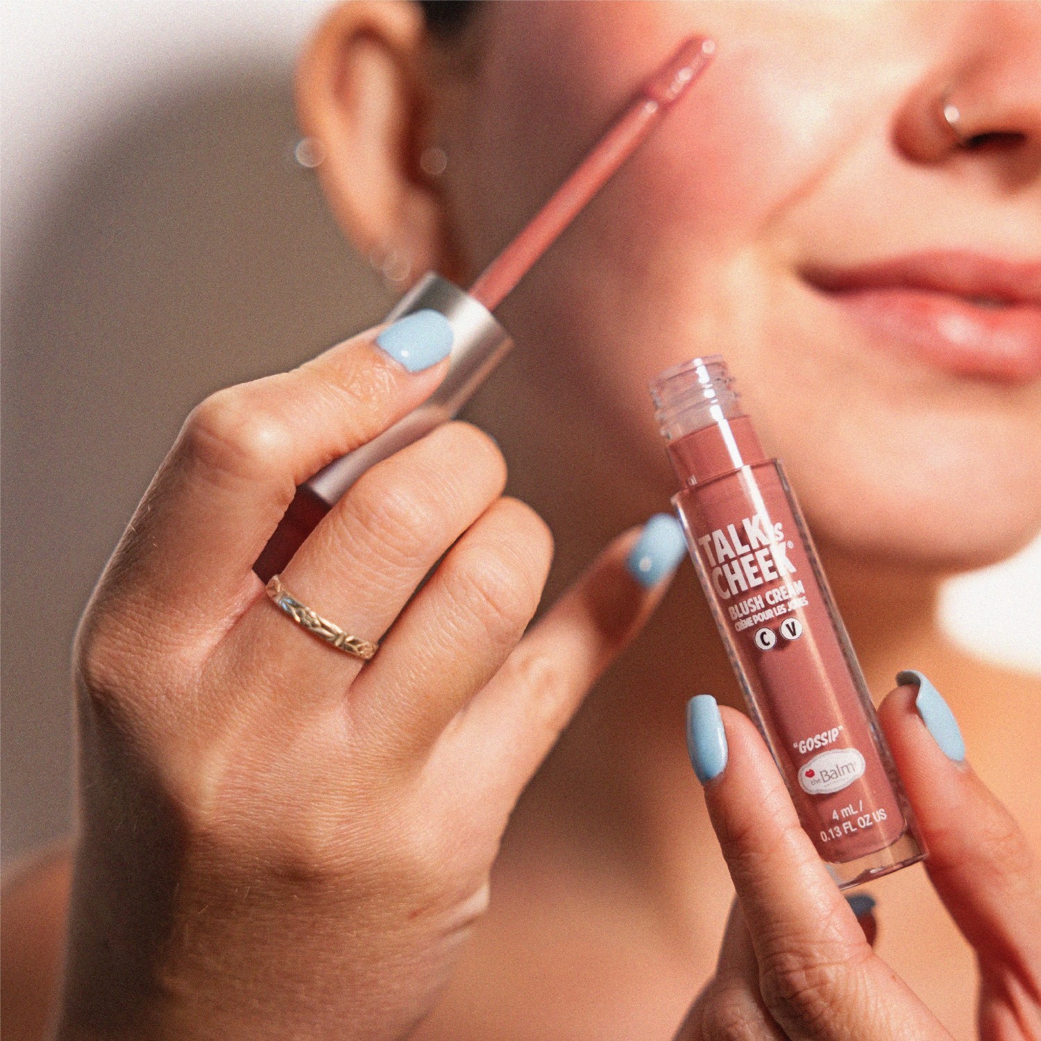 theBalm set za šminkanje, kremasto rumenilo, Talk is Cheek Promise – 4,5 ml