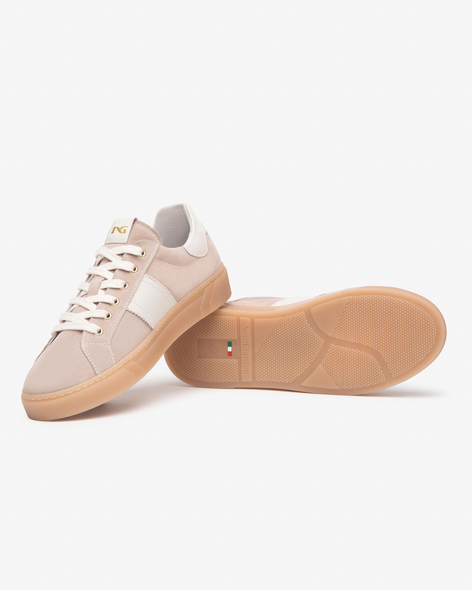  Damen-Sneaker aus Wildleder und Leder