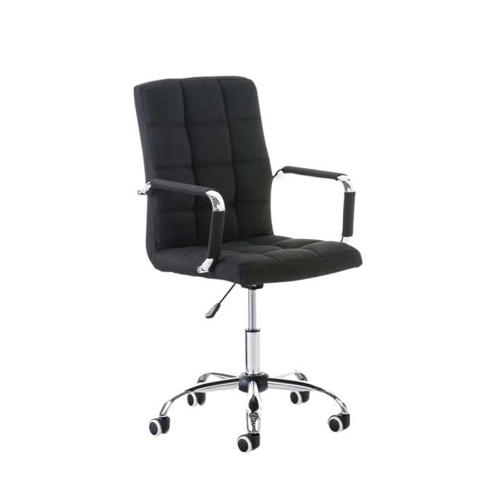 Silla de oficina Deli V2 de tela - CLP - Negra - Con ruedas - Diseño contemporáneo
