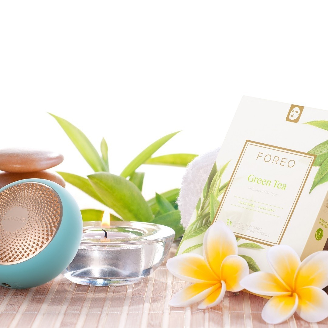 Masques en tissu FOREO Soin du visage au thé vert - Lot de 3