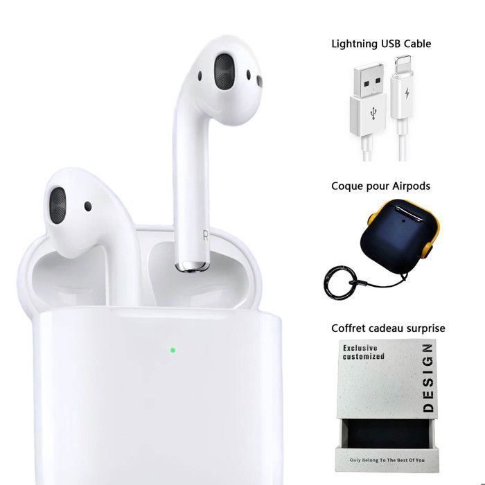 Auriculares inalámbricos Apple AirPods de segunda generación (2019) con estuche de carga.