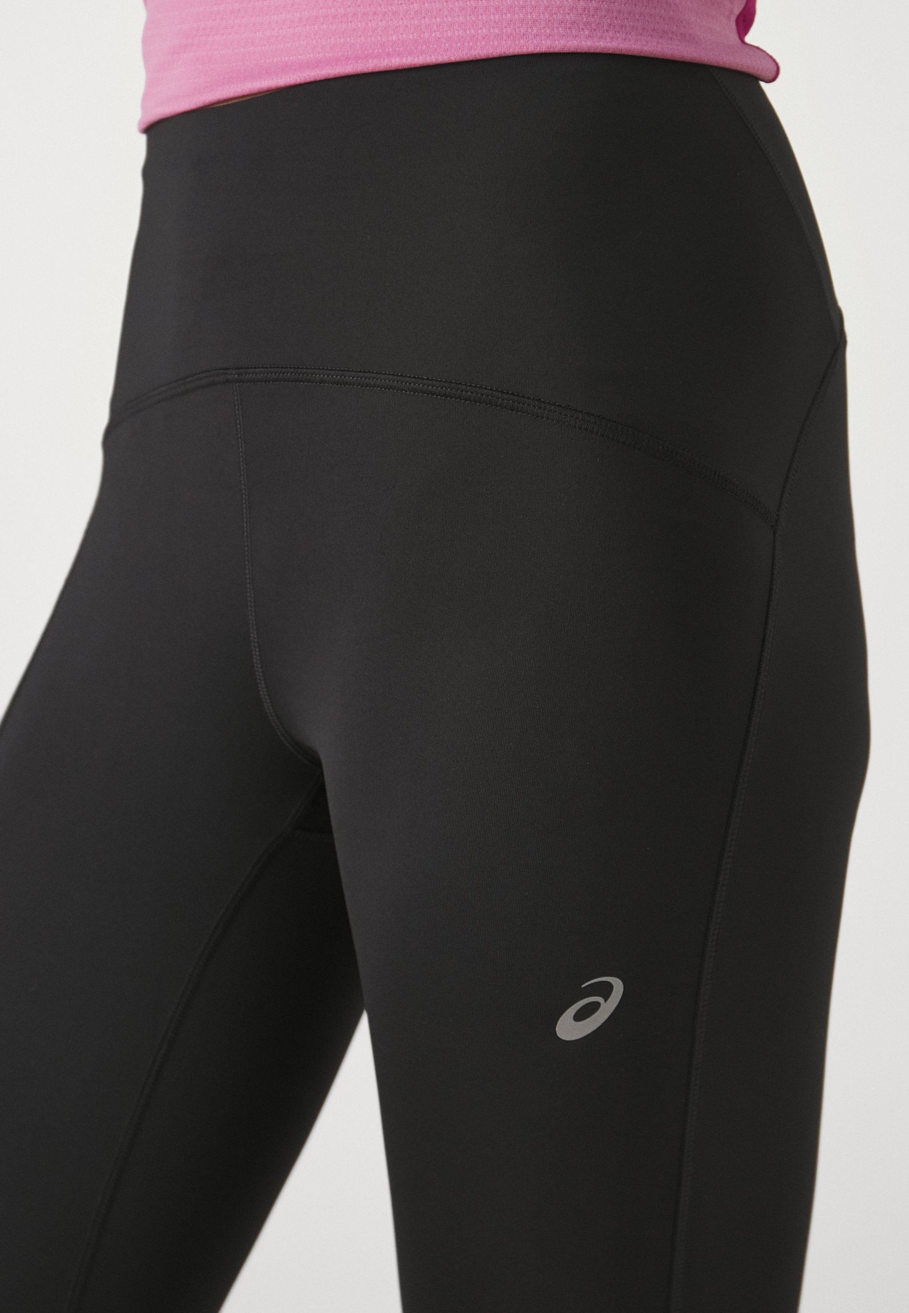 ASICS ROAD TAILLE HAUTE CAPRI - Pantalon de sport 3/4 - Noir
