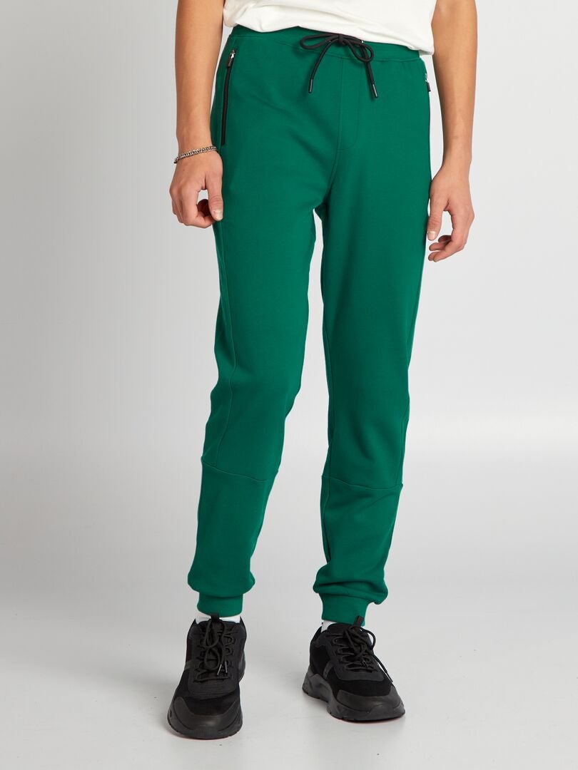 Pantalones deportivos con detalles en contraste - VERDE