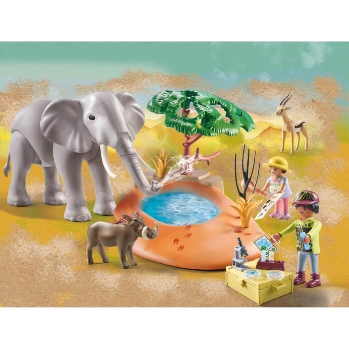 PLAYMOBIL 71294 Ontdekkers met savannedieren, Wiltopia, met 1 olifant en andere dieren, geschikt voor kinderen vanaf 4 jaar.