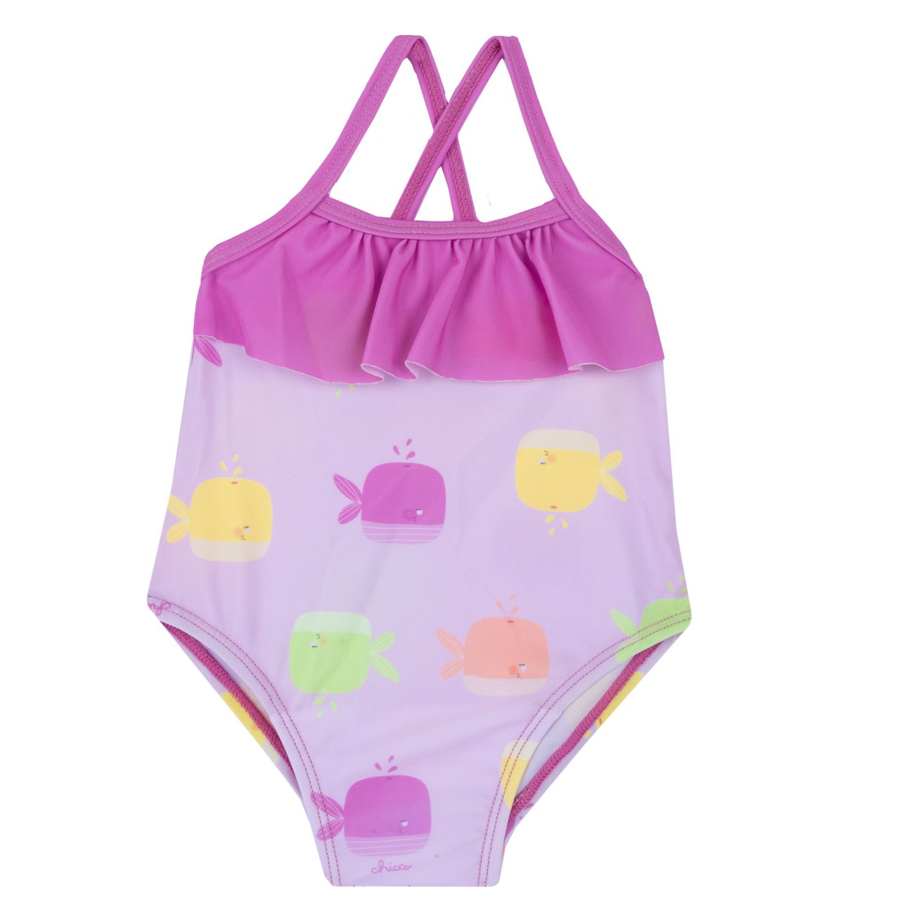 Bañador rosa con peces