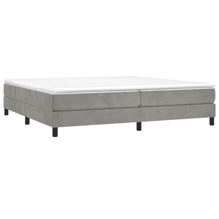 Letto in legno grigio 200 x 200 cm - Stabile e resistente - Struttura letto a molle grigio chiaro 200x200 cm Velvet 001_852855
