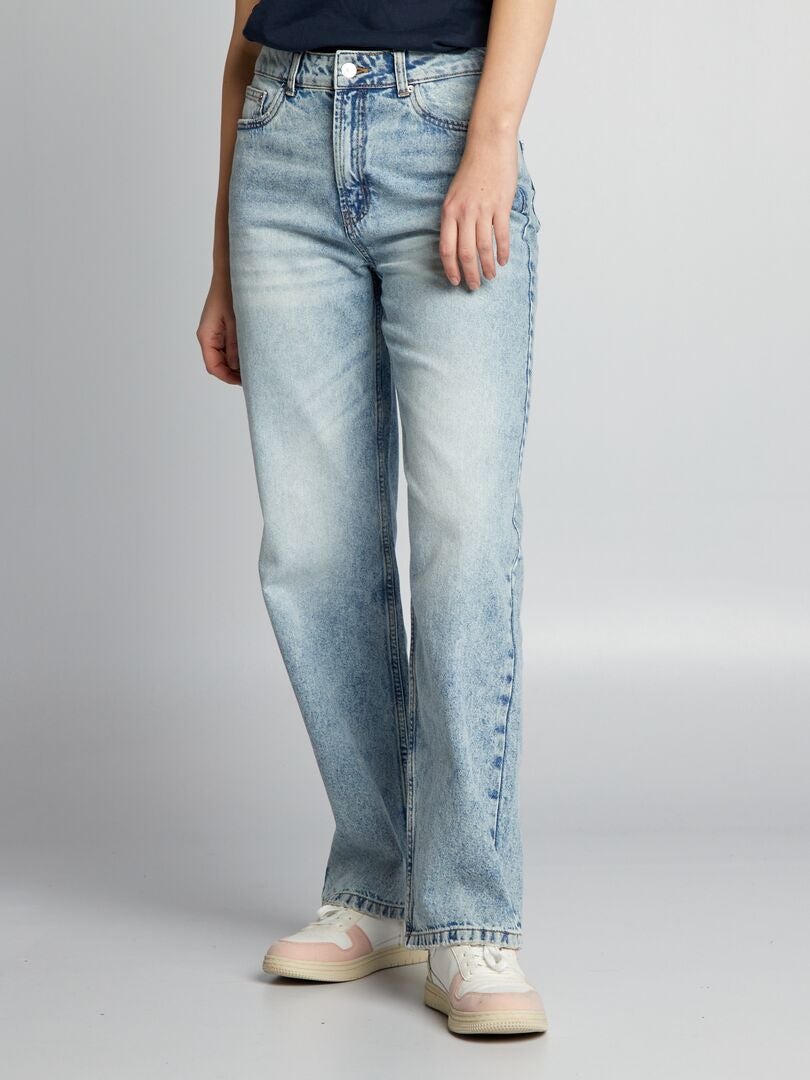 Baggy jeans met hoge taille - BLAUW