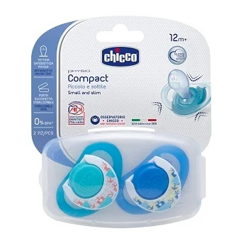 CHICCO Chicco Compact πιπίλα για αγόρια, μέγεθος 16-36, 2 τεμάχια